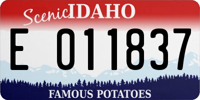 ID license plate E011837