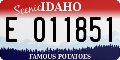 ID license plate E011851