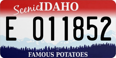 ID license plate E011852