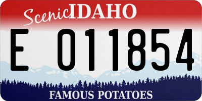 ID license plate E011854