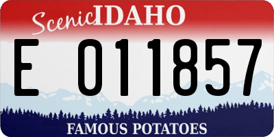 ID license plate E011857
