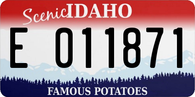 ID license plate E011871