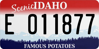 ID license plate E011877