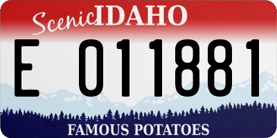 ID license plate E011881