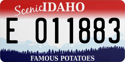 ID license plate E011883