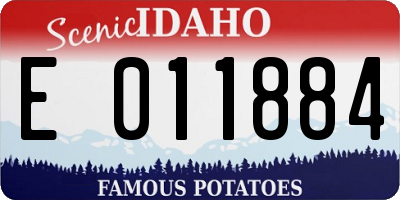 ID license plate E011884