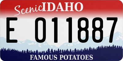 ID license plate E011887