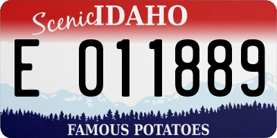 ID license plate E011889