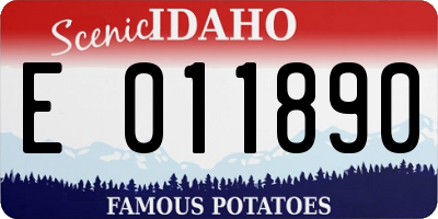 ID license plate E011890