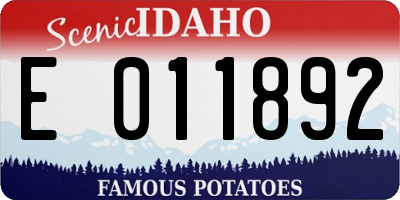 ID license plate E011892