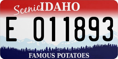 ID license plate E011893