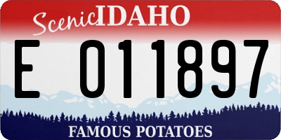 ID license plate E011897
