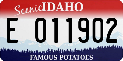 ID license plate E011902