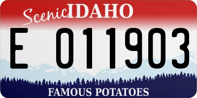 ID license plate E011903