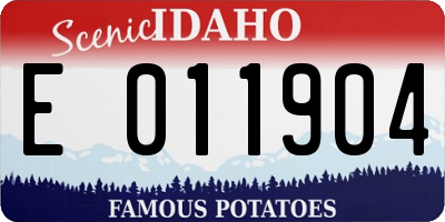 ID license plate E011904