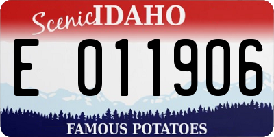 ID license plate E011906