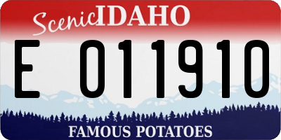 ID license plate E011910