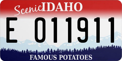 ID license plate E011911