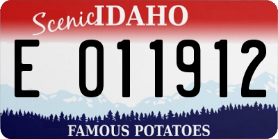 ID license plate E011912