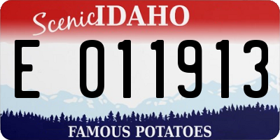 ID license plate E011913