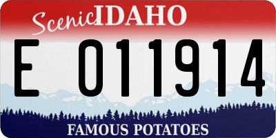 ID license plate E011914