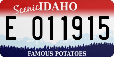 ID license plate E011915