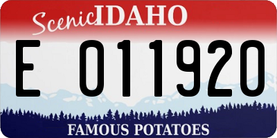 ID license plate E011920