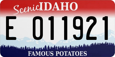 ID license plate E011921