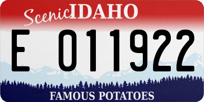 ID license plate E011922