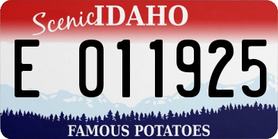 ID license plate E011925