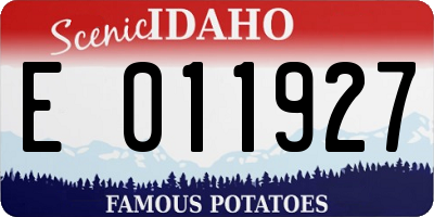 ID license plate E011927
