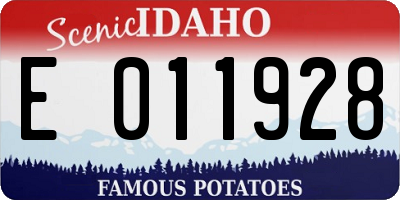 ID license plate E011928