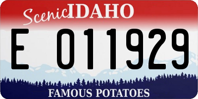 ID license plate E011929