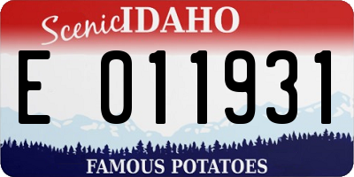 ID license plate E011931