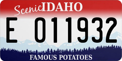 ID license plate E011932