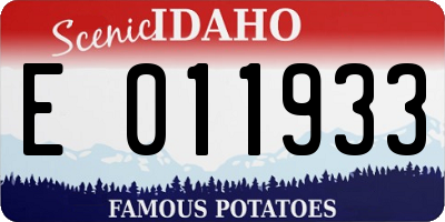 ID license plate E011933