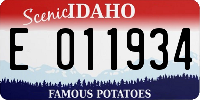 ID license plate E011934