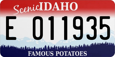 ID license plate E011935
