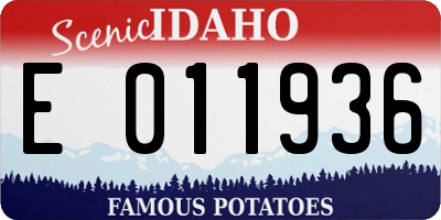 ID license plate E011936