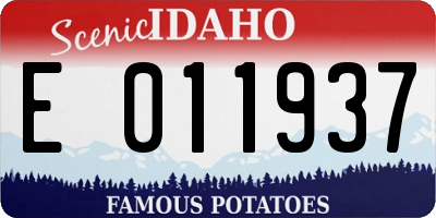 ID license plate E011937