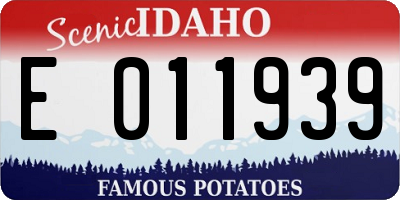 ID license plate E011939