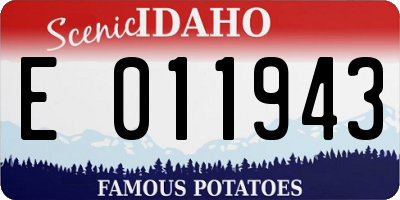 ID license plate E011943