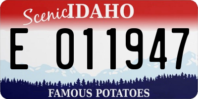 ID license plate E011947