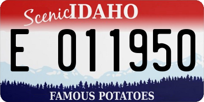 ID license plate E011950