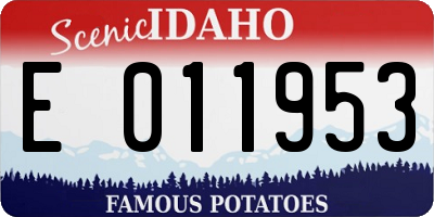 ID license plate E011953