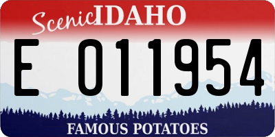 ID license plate E011954