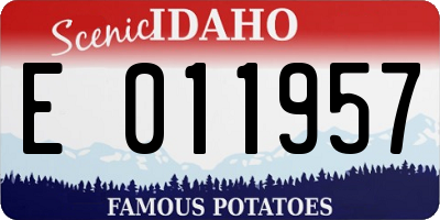 ID license plate E011957