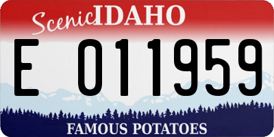 ID license plate E011959