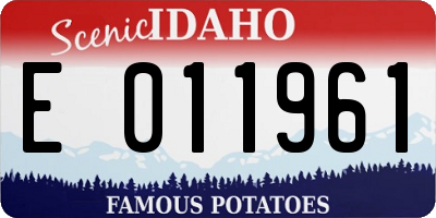 ID license plate E011961