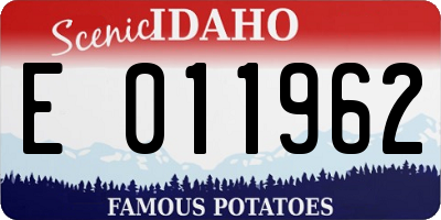 ID license plate E011962